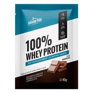 100% WHEY PROTEIN / 40G / SACHE / 1 UN. / CHOCOLATE / SHARK / 26G PROTEÍNA